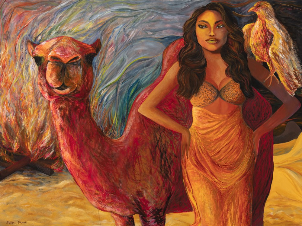 Fanni Mikó - Paintings - THE DESERT AT NIGHT - 2023, ACRYLIC, CANVAS - 90 X 120