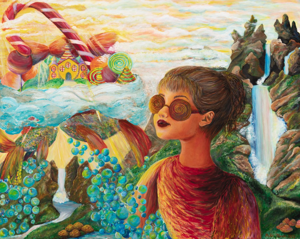 Fanni Mikó - Paintings - CANDY WORLD - 2023, ACRYLIC, CANVAS - 80 X 100