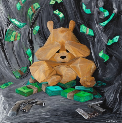 Fanni Mikó - Paintings - TEDDY - BIG BUSINESS - 2024, ACRYLIC, CANVAS - 70 X 70 - SOLD