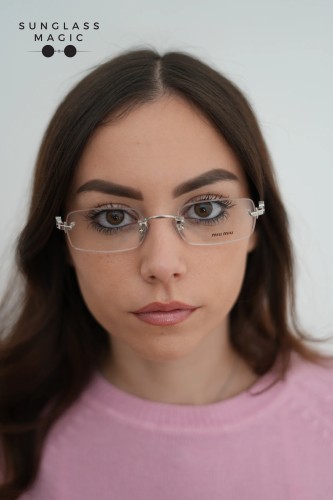 MIU MIU MU 50YV - 1BC1O1 - 52 Optical frames Silver Rectangle