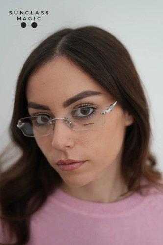 MIU MIU MU 50YV - 1BC1O1 - 52 Optical frames Silver Rectangle
