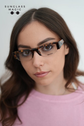 MIU MIU MU B07S - 14L08N - 51 - WITH BLUE-VIOLET LIGHT FILTER LENSES Sunglasses Rectangle