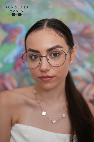Alexander McQueen AM0291O - 001 - 55 Optical frames Silver Round