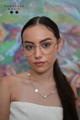 Alexander McQueen AM0291O - 003 - 55 Optical frames Gold Round