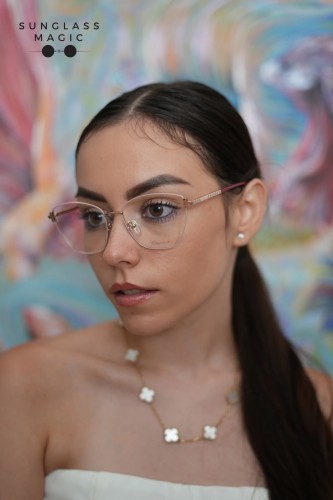 Chopard VCHG98M TITANIUM - 02AM - 55 Optical frames Gold Cat Eye