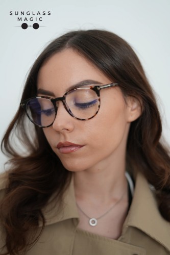 Tom Ford TF5575-B - 055 - 51 - WITH BLUE-VIOLET LIGHT FILTER LENSES Optical frames Havanna Round