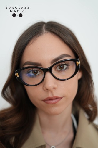 Tom Ford TF6031-F-B ICON COLLECTION - 001 - 54 - WITH BLUE-VIOLET LIGHT FILTER LENSES Optical frames Black Cat Eye