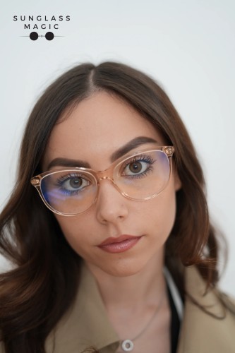 Tom Ford TF5544-B - 072 - 55 - WITH BLUE-VIOLET LIGHT FILTER LENSES Optical frames Brown Cat Eye