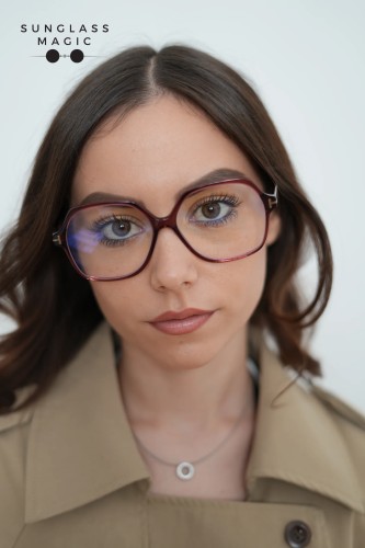 Tom Ford TF6062-B - 071 - 57 - WITH BLUE-VIOLET LIGHT FILTER LENSES Optical frames Burgundy Square