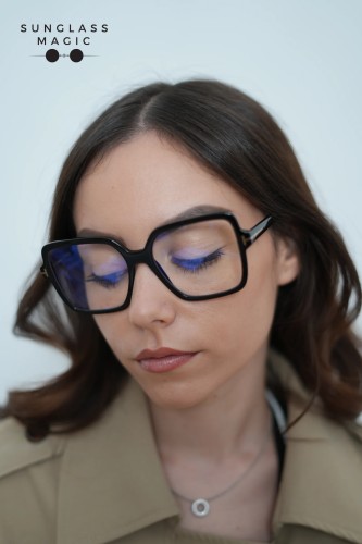 Tom Ford TF6063-B ECO - 001 - 56 - WITH BLUE-VIOLET LIGHT FILTER LENSES Optical frames Black Square