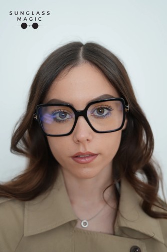 Tom Ford TF6063-B ECO - 001 - 56 - WITH BLUE-VIOLET LIGHT FILTER LENSES Optical frames Black Square