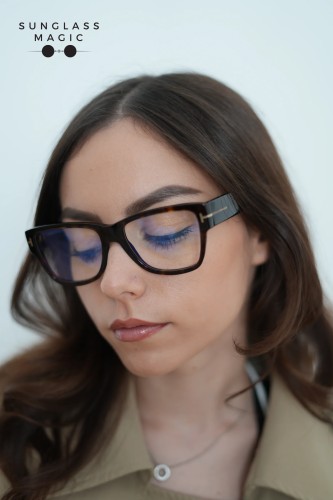Tom Ford FT5878-B - 052 - 55 - WITH BLUE-VIOLET LIGHT FILTER LENSES Optical frames Cat Eye