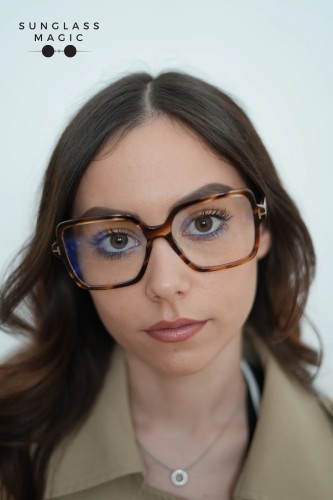 Tom Ford TF6063-B - 055 - 56 - WITH BLUE-VIOLET LIGHT FILTER LENSES Optical frames Havanna Square