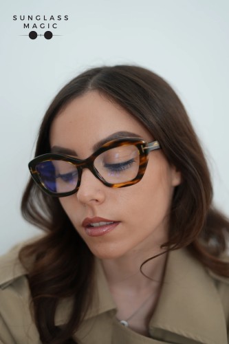 Tom Ford TF6044-B - 055 - 54 - WITH BLUE-VIOLET LIGHT FILTER LENSES Optical frames Havanna Cat Eye