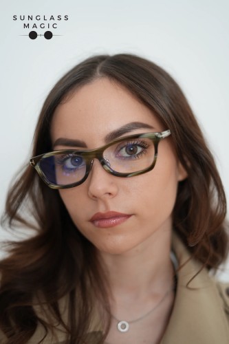 Tom Ford TF6074-D-B ECO - 062 - 53 - WITH BLUE-VIOLET LIGHT FILTER LENSES Optical frames Brown patterned Square