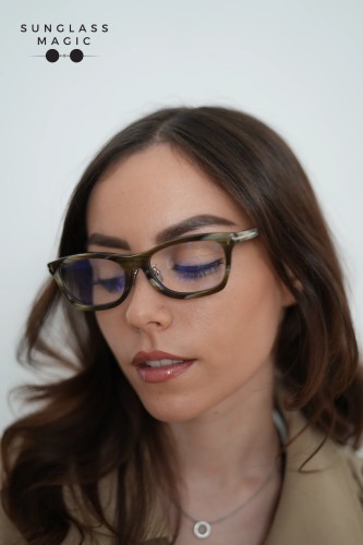 Tom Ford TF6074-D-B ECO - 062 - 53 - WITH BLUE-VIOLET LIGHT FILTER LENSES Optical frames Brown patterned Square