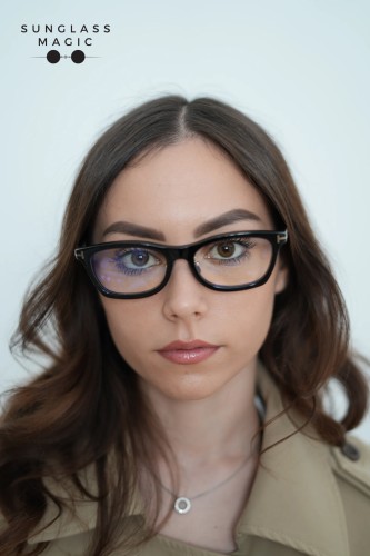 Tom Ford TF6074-D-B ECO - 001 - 53 - WITH BLUE-VIOLET LIGHT FILTER LENSES Optical frames Black Square