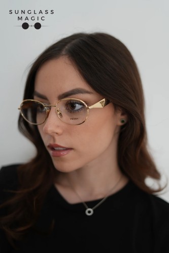 PRADA PR D53VD - 5AK1O1 - 54 Optical frames Gold Oval