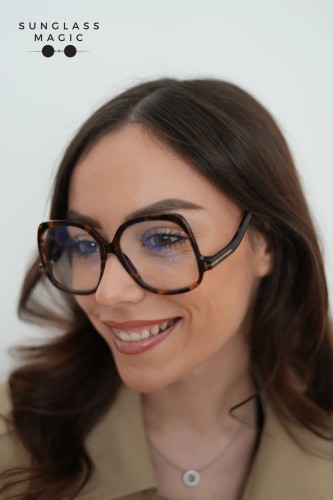 Tom Ford TF5968-B ECO - 052 - 54 - WITH BLUE-VIOLET LIGHT FILTER LENSES Optical frames Havanna Square
