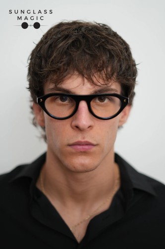 PRADA PR B15S - 16K60K - 51 - WITH BLUE-VIOLET LIGHT FILTER LENSES Sunglasses Black Irregular