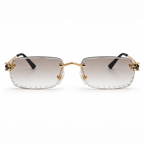 Cartier CT0448O with Diamond-Cut Lenses – Custom-Made - 001 - 54 - WITH PHOTOCROMIC LENS Sunglasses Gold Square
