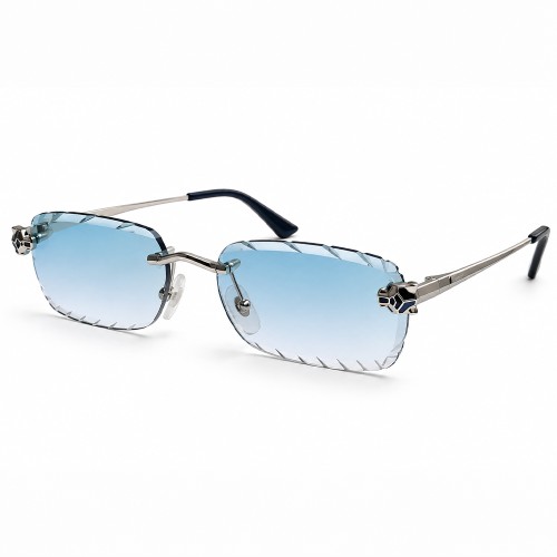 Cartier CT0448O with Diamond-Cut Lenses – Custom-Made - 002 - 54 - WITH PHOTOCROMIC LENS Sunglasses Silver Square