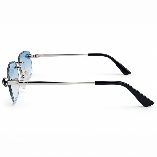 Cartier CT0448O with Diamond-Cut Lenses – Custom-Made - 002 - 54 - WITH PHOTOCROMIC LENS Sunglasses Silver Square