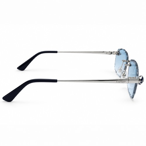 Cartier CT0448O with Diamond-Cut Lenses – Custom-Made - 002 - 54 - WITH PHOTOCROMIC LENS Sunglasses Silver Square