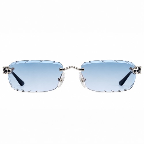 Cartier CT0448O with Diamond-Cut Lenses – Custom-Made - 002 - 54 - WITH PHOTOCROMIC LENS Sunglasses Silver Square