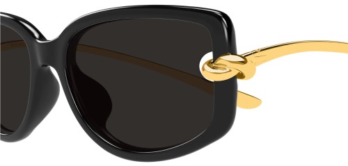 Bottega Veneta BV1440SA - 001 - 59 Sunglasses Black Rectangle
