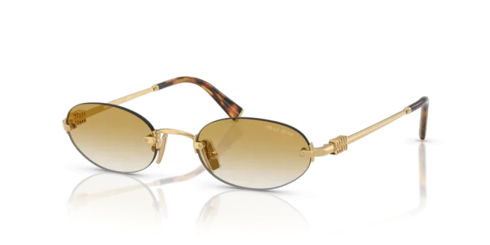 MIU MIU MU A54S - 5AK21D - 51 Sunglasses Gold Oval
