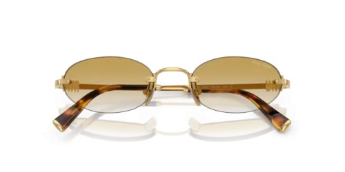 MIU MIU MU A54S - 5AK21D - 51 Sunglasses Gold Oval