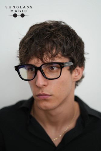 Tom Ford TF6071-D-B ECO - 001 - 54 - WITH BLUE-VIOLET LIGHT FILTER LENSES Optical frames Black Square