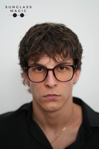 Tom Ford TF5998-K-B ECO - 045 - 51 - WITH BLUE-VIOLET LIGHT FILTER LENSES Optical frames Brown Pillow (Rounded)