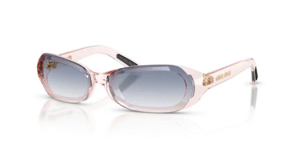 MIU MIU MU C07SU - 28S41G - 62 Sunglasses Translucent Pink Rectangle