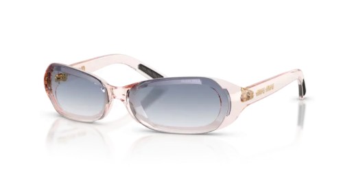 MIU MIU MU C07SU - 28S41G - 62 Sunglasses Translucent Pink Rectangle