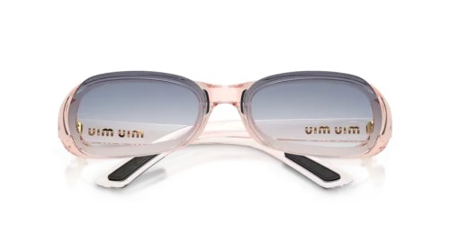 MIU MIU MU C07SU - 28S41G - 62 Sunglasses Translucent Pink Rectangle