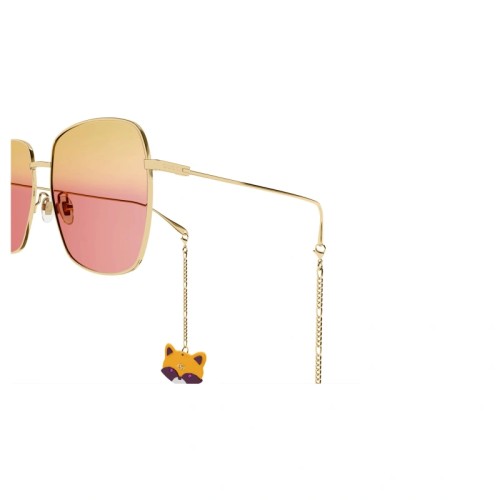 Gucci GG1031S WITH CHAIN - 005 - 59 Sunglasses Gold Square